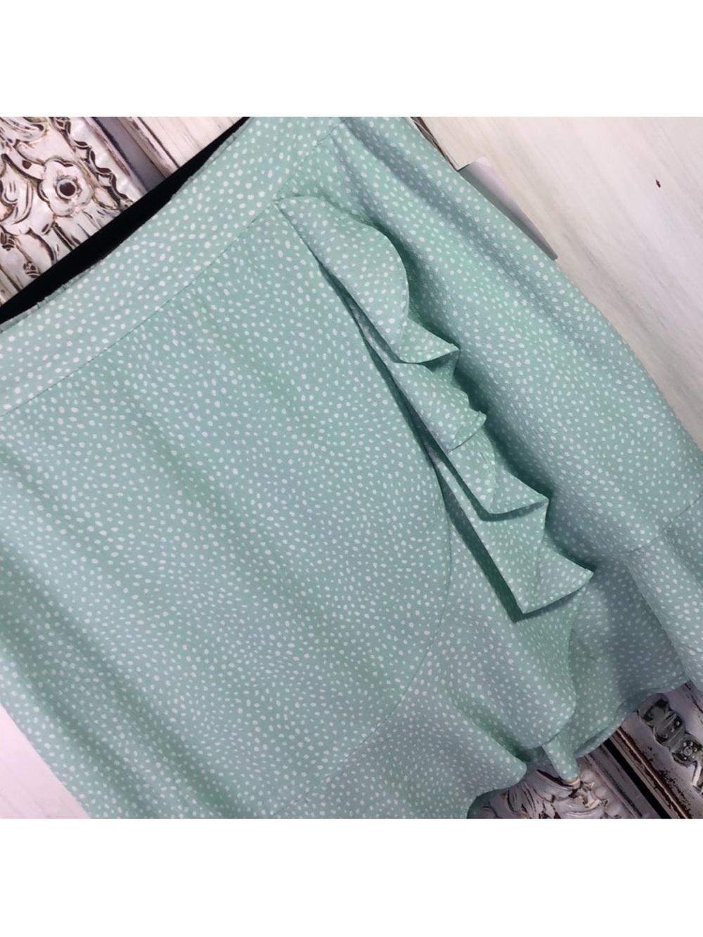 NWT Abound Mint Green Ruffle Hem Mini Skirt - Picture 2 of 5